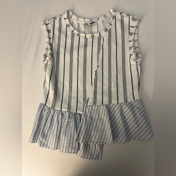 3.1 PHILLIP LIM Asymmetrical Pinstripe Top - Picture 2 of 5